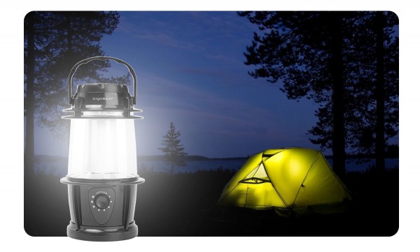 LED Camping-Leuchte Batteriebetrieben Dimmbar Schwarz